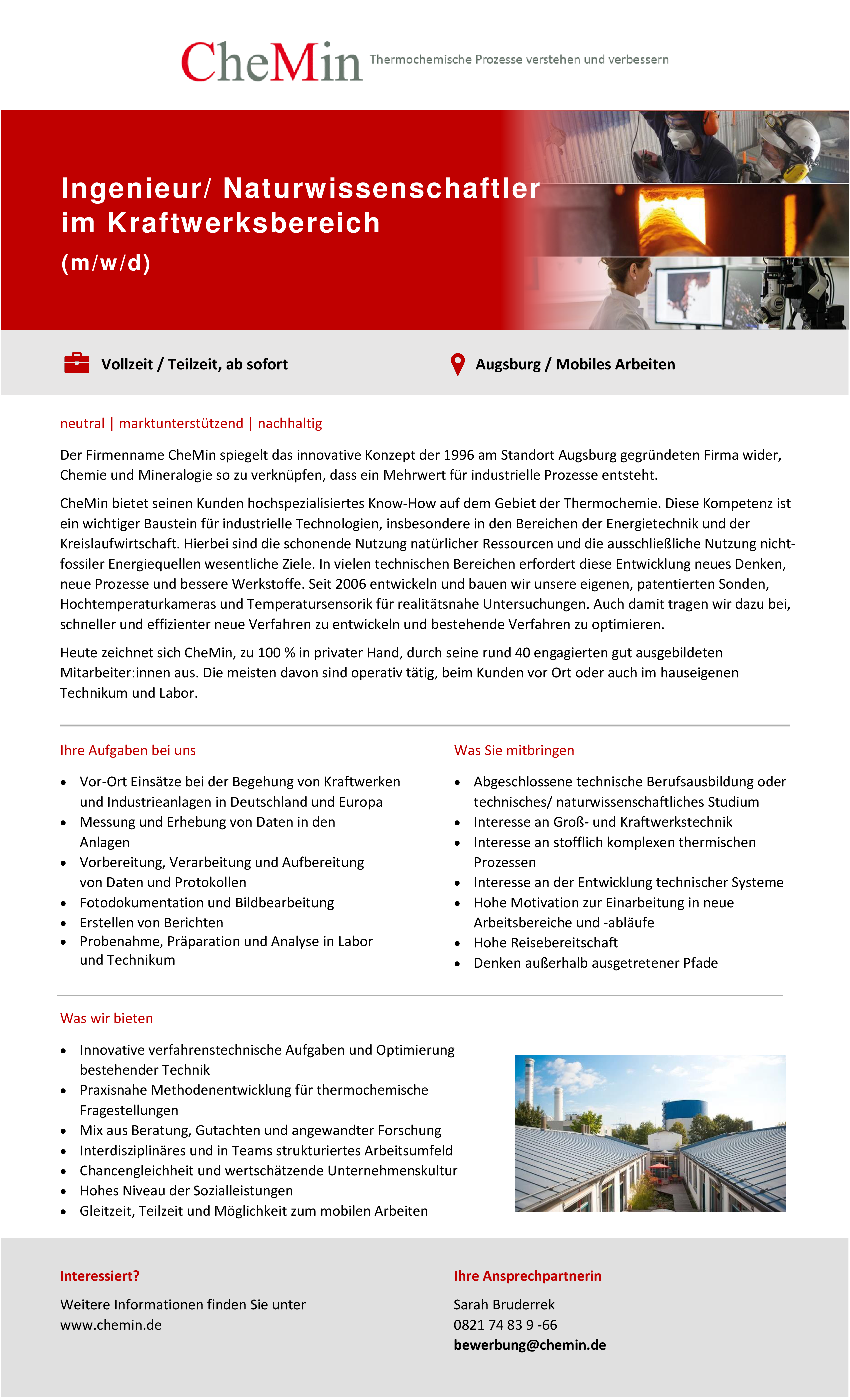 Ingenieur / Naturwissenschaftler im Kraftwerksbereich