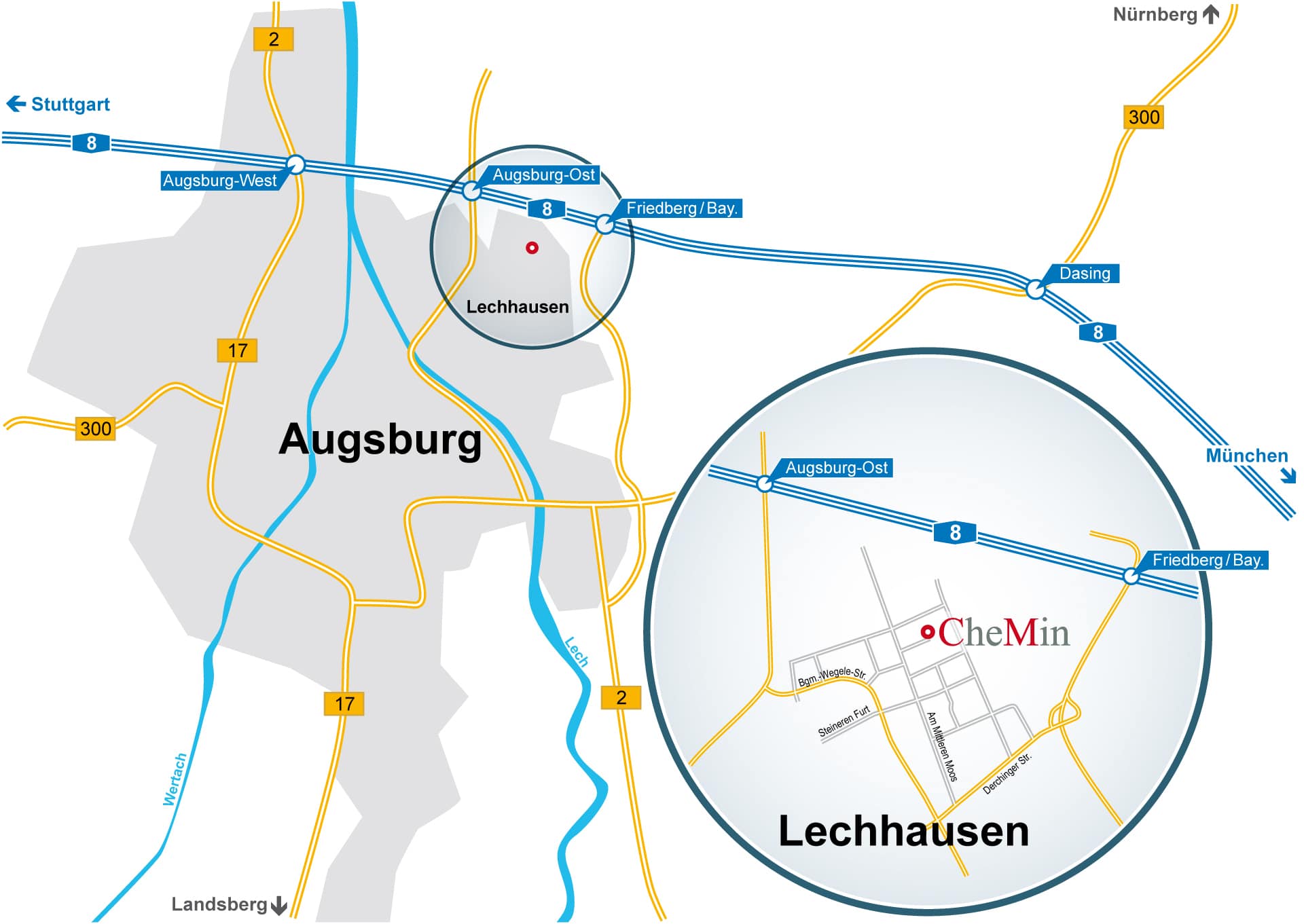 Anfahrtsplan CheMin GmbH